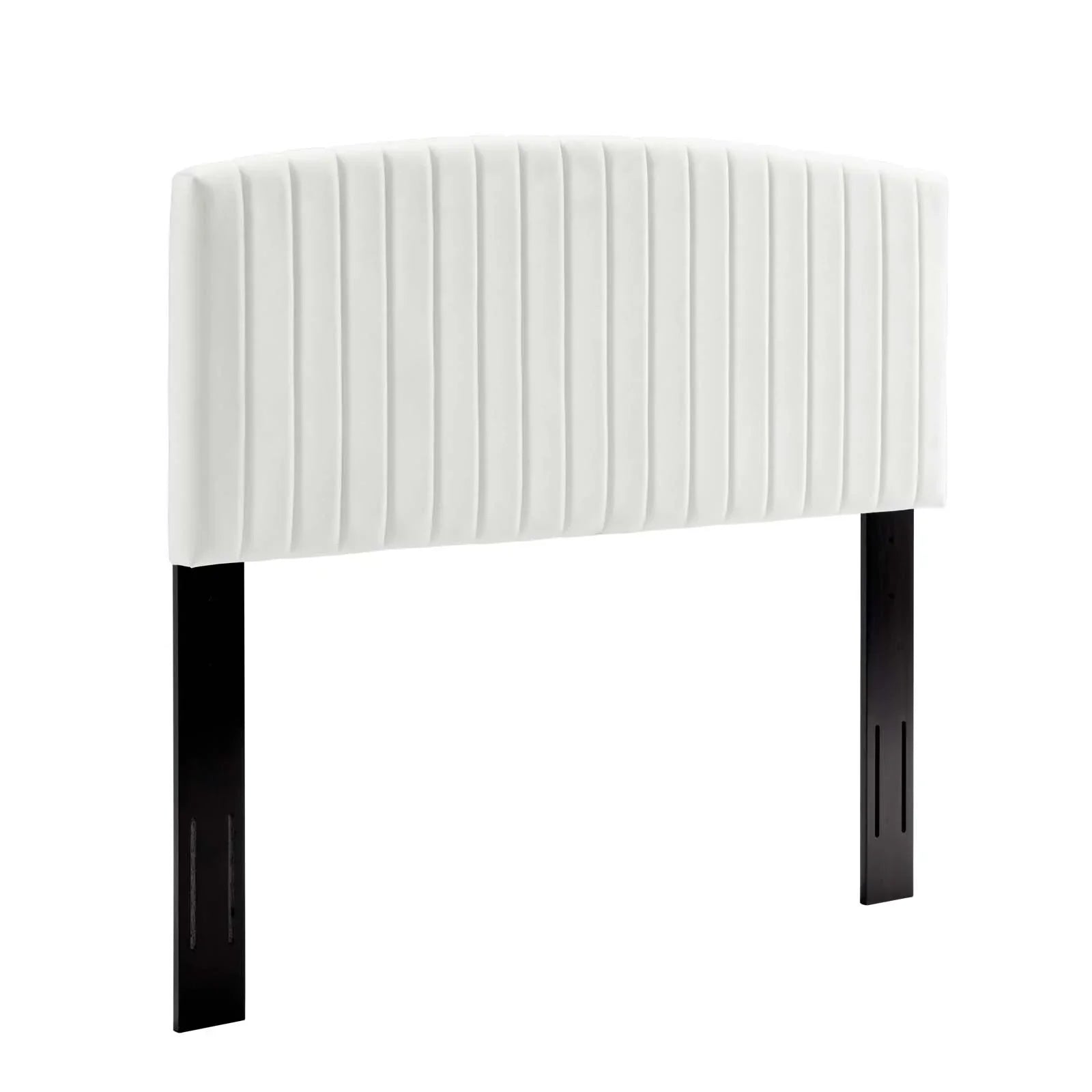 Alessi Performance Velvet Platform Bed With Black Wood Legs