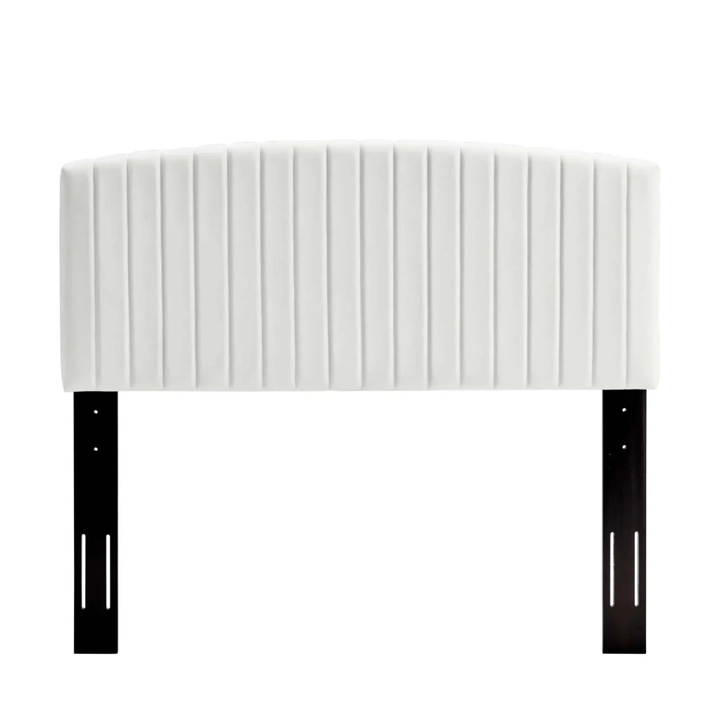 Alessi Performance Velvet Platform Bed With Black Wood Legs