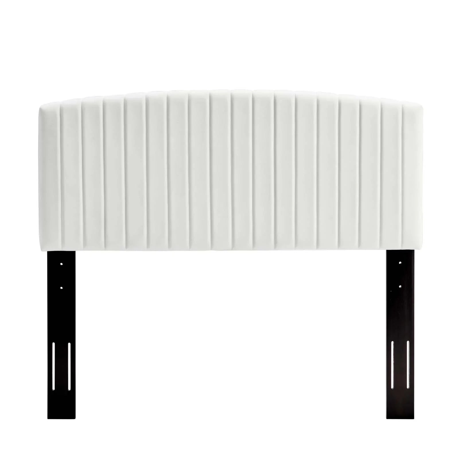 Alessi Performance Velvet Platform Bed With Black Wood Legs