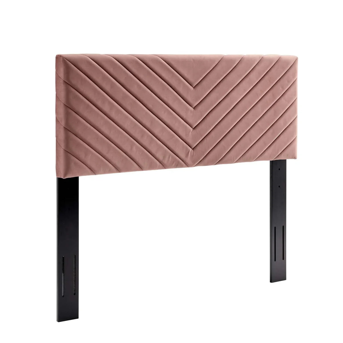 Roxanne Performance Velvet Platform Bed With Black Wood Legs