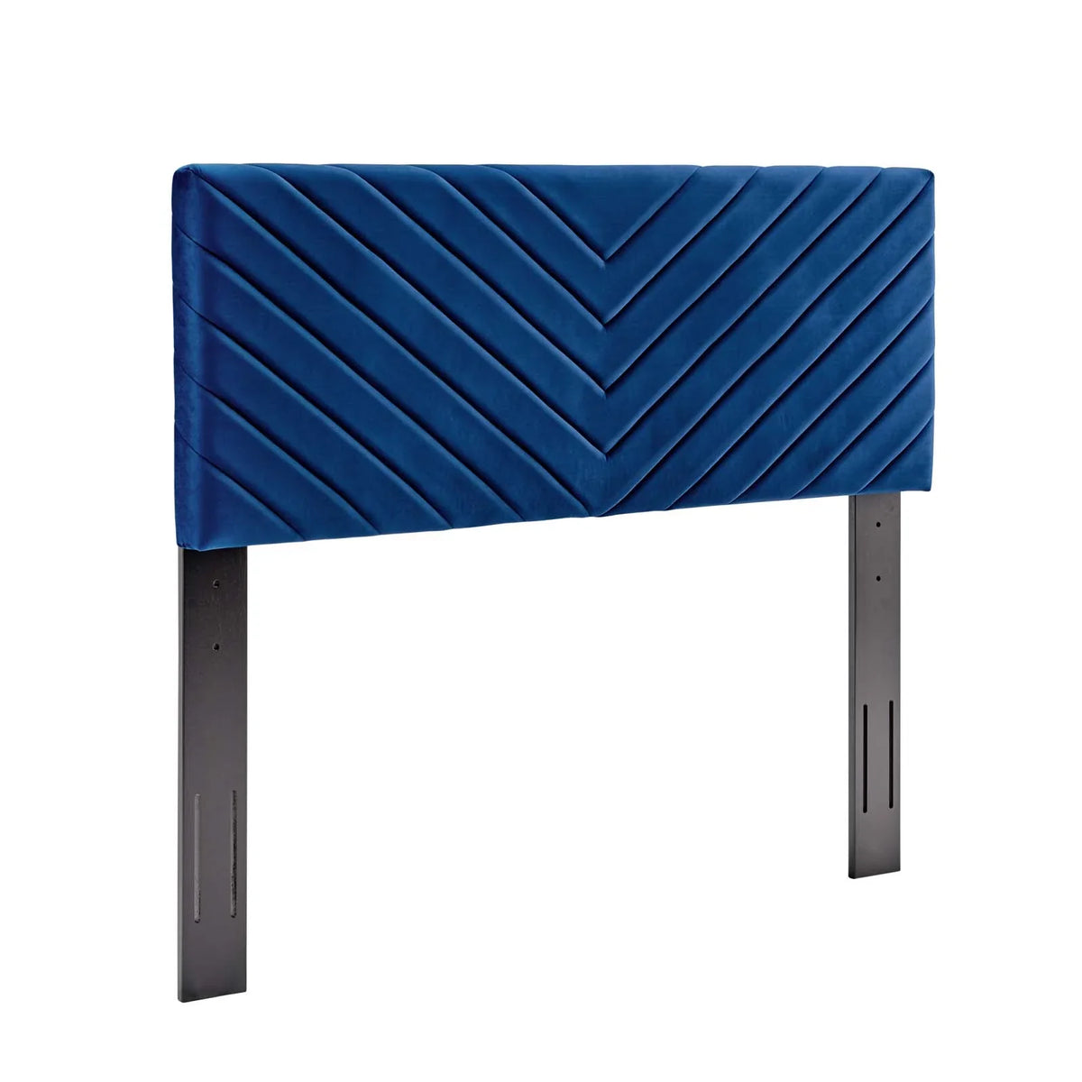 Roxanne Performance Velvet Platform Bed With Black Wood Legs