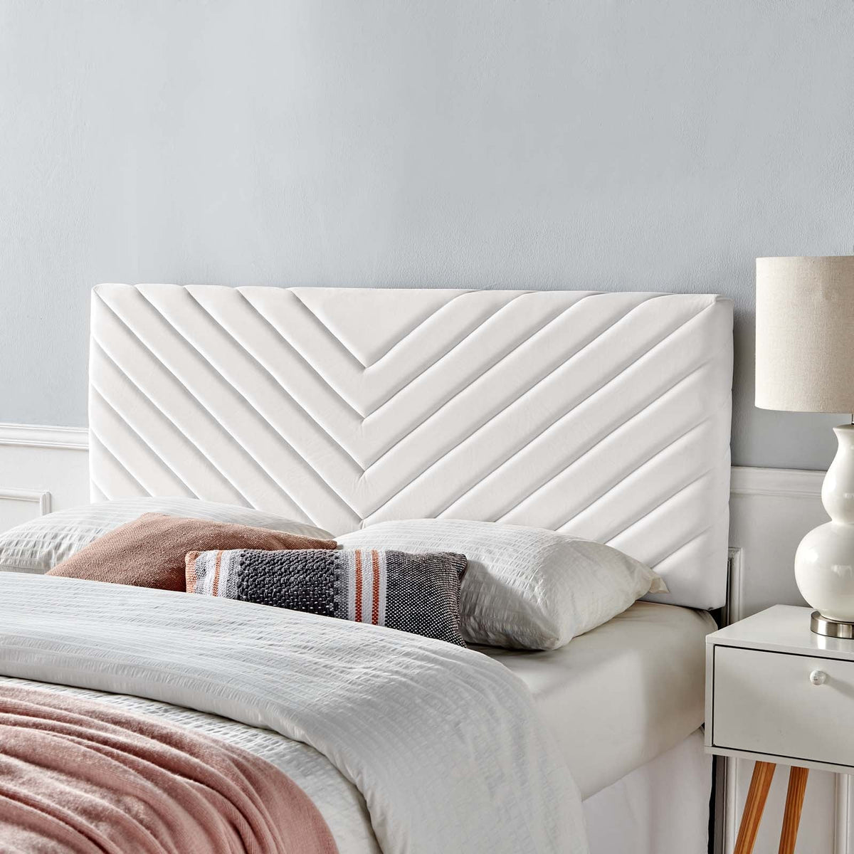 Alyson Angular Channel Tufted Performance Velvet Headboard