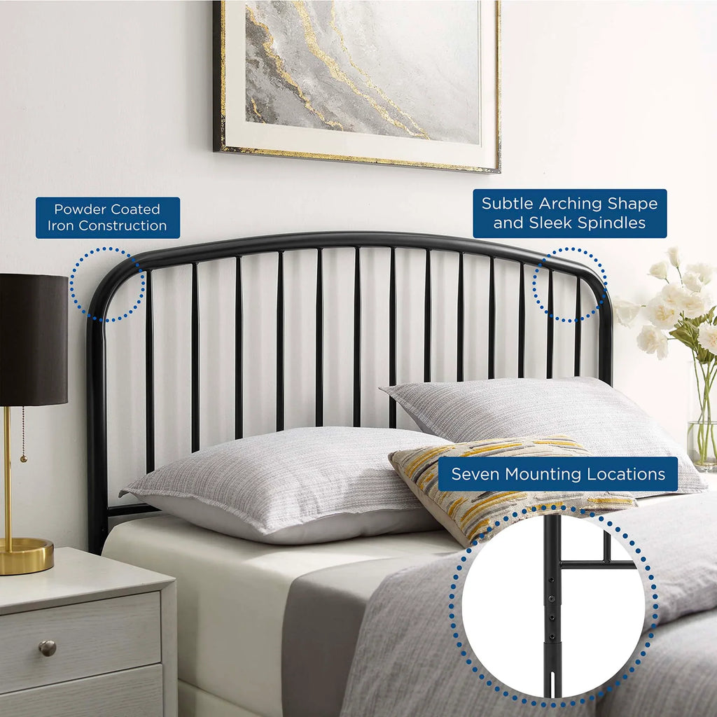 Nova Metal Queen Headboard in Black