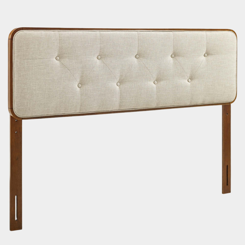 Collins Tufted Fabric and Wood Headboard