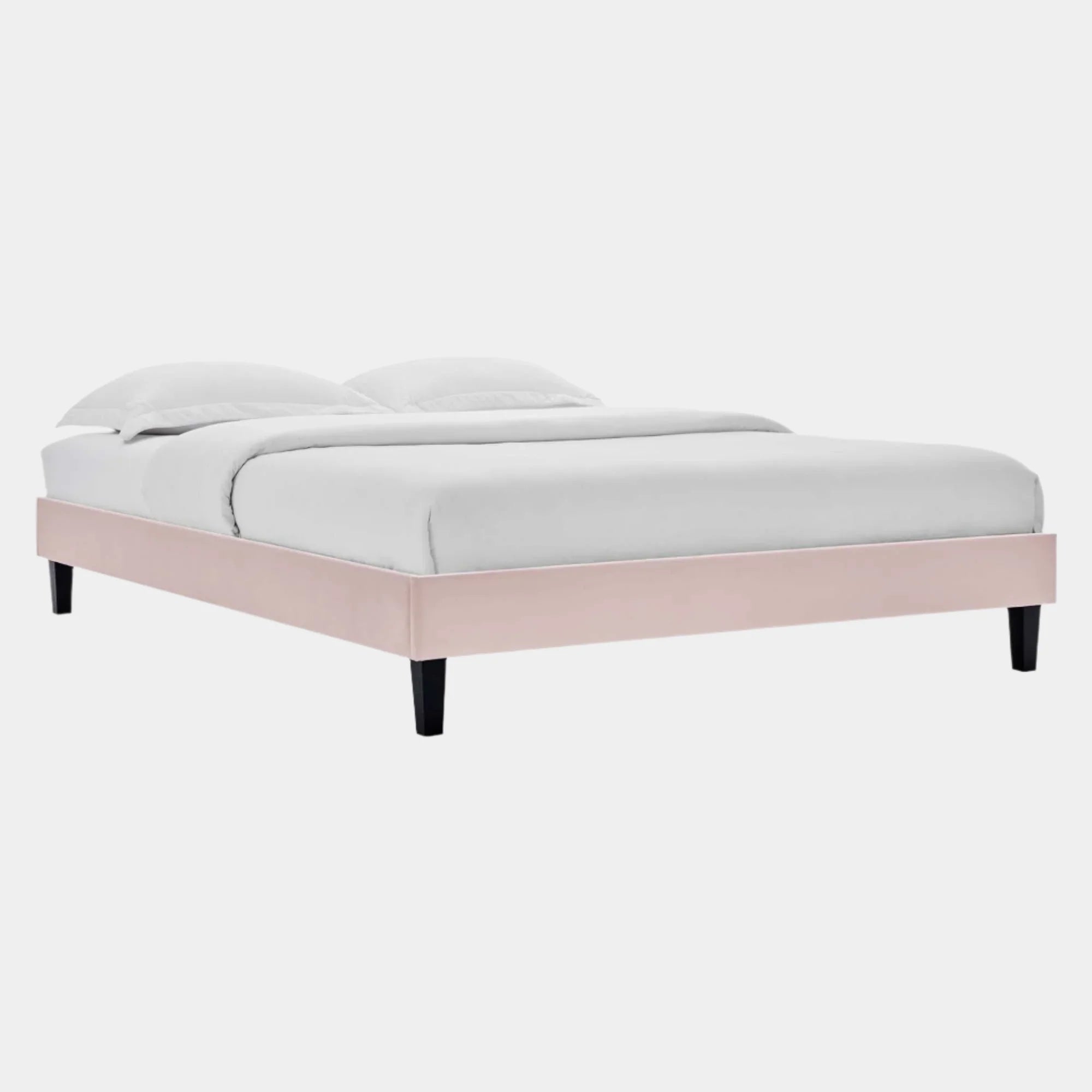 Reign Performance Velvet Platform Bed Frame