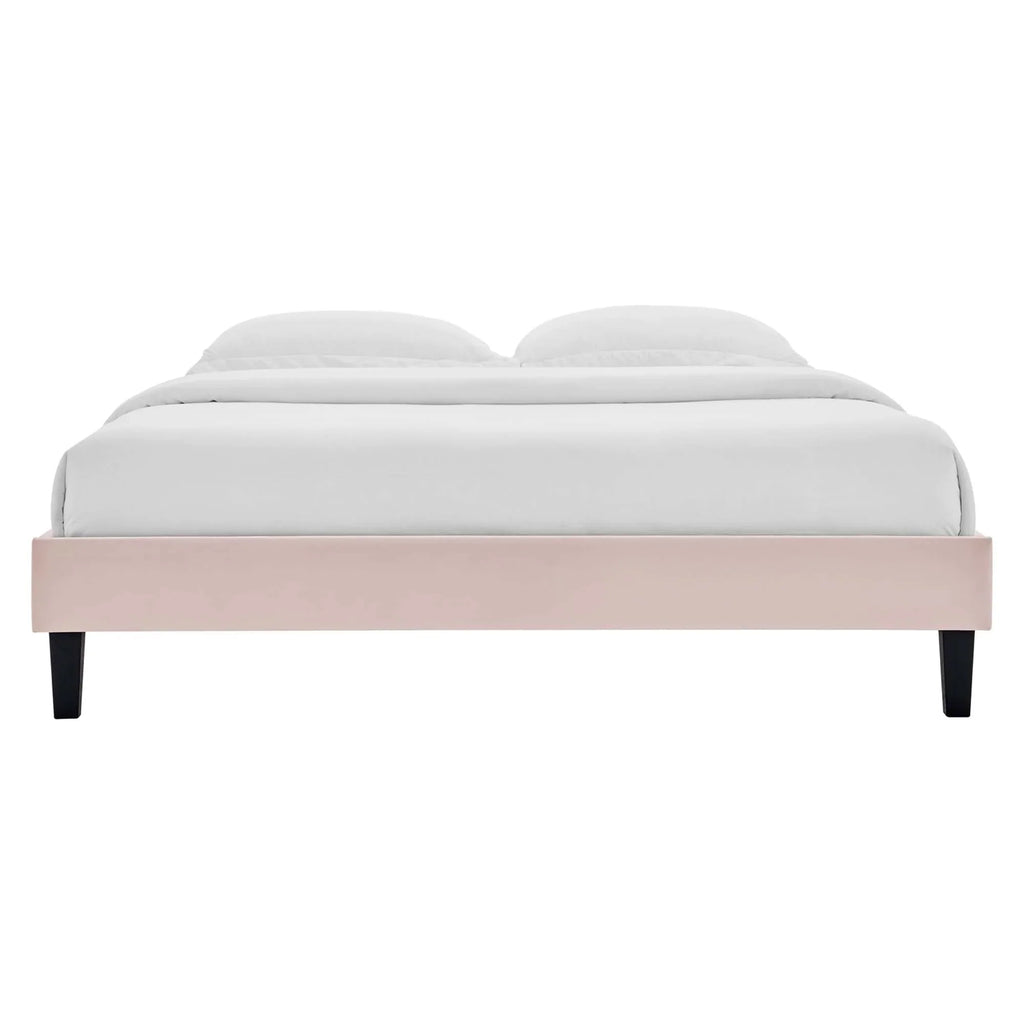 Reign Performance Velvet Platform Bed Frame