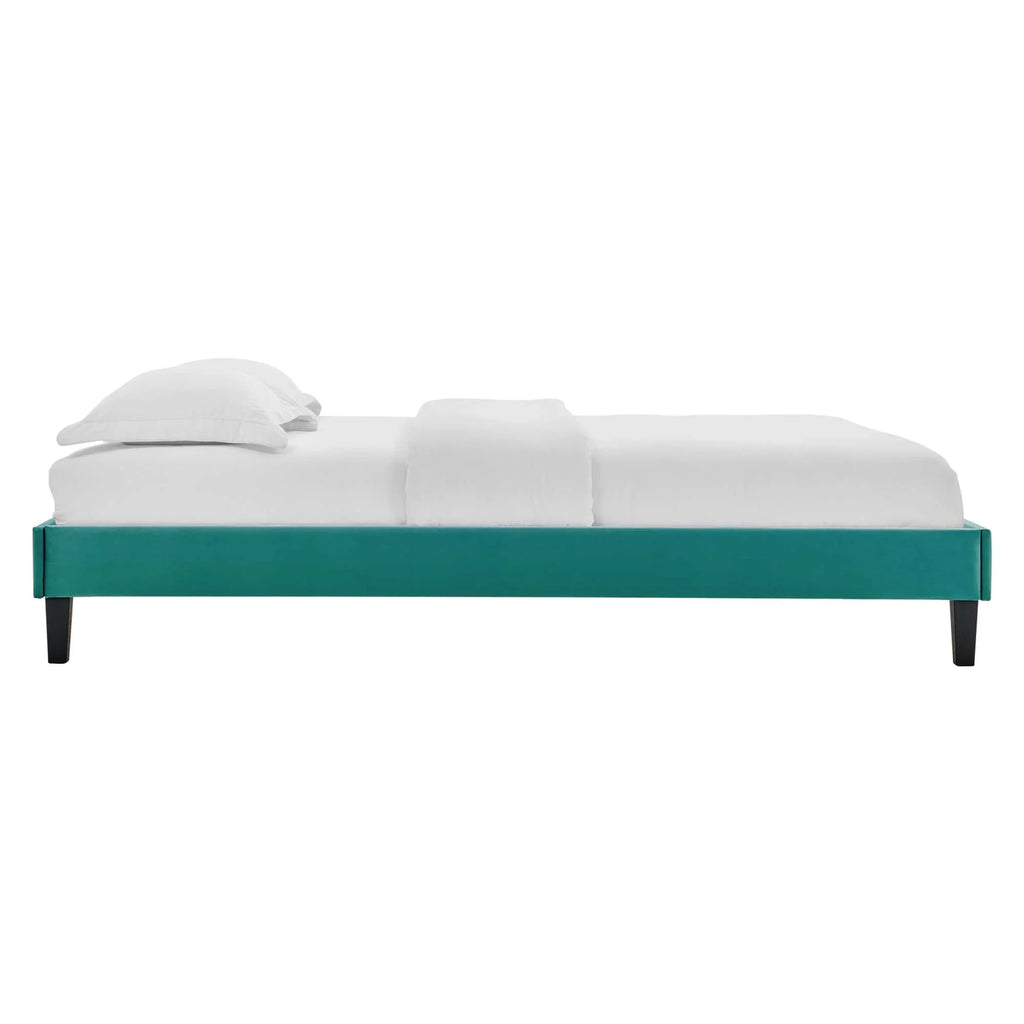Reign Performance Velvet Platform Bed Frame