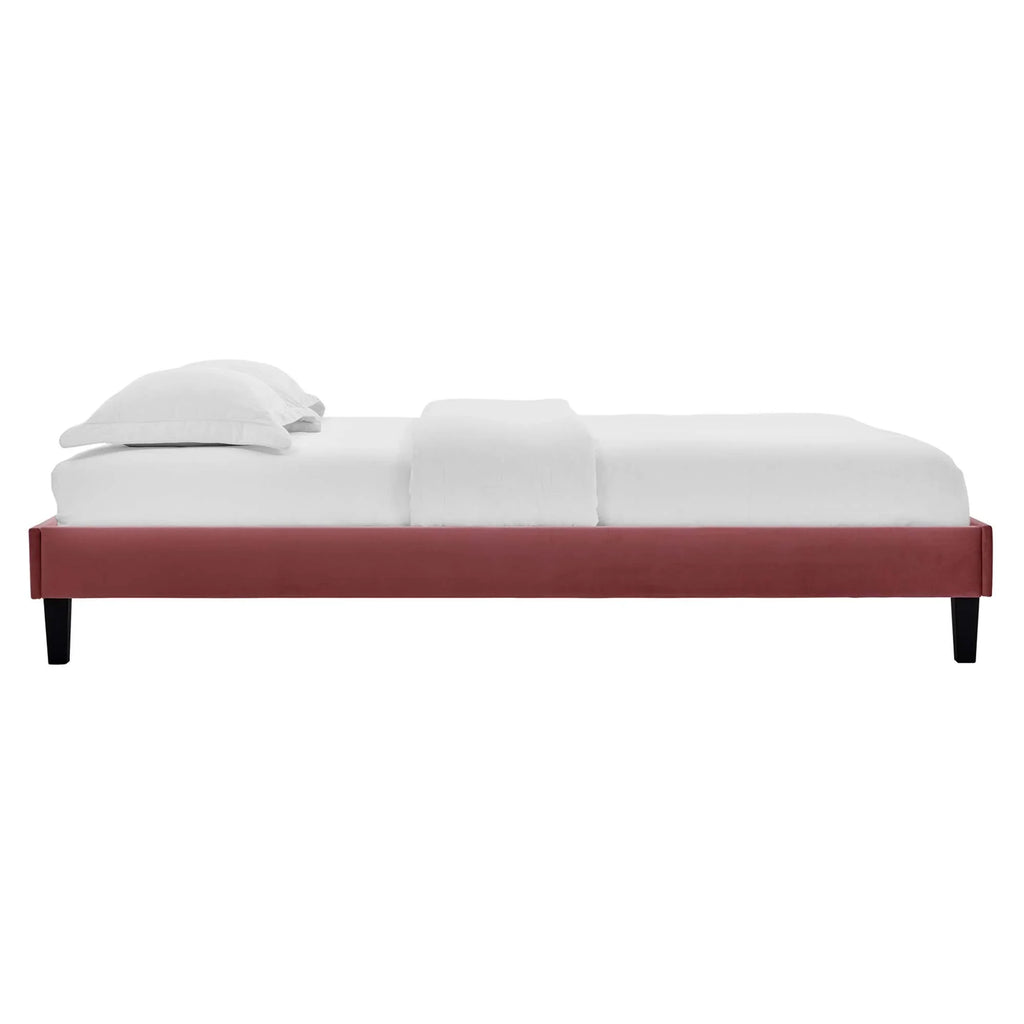 Reign Performance Velvet Platform Bed Frame
