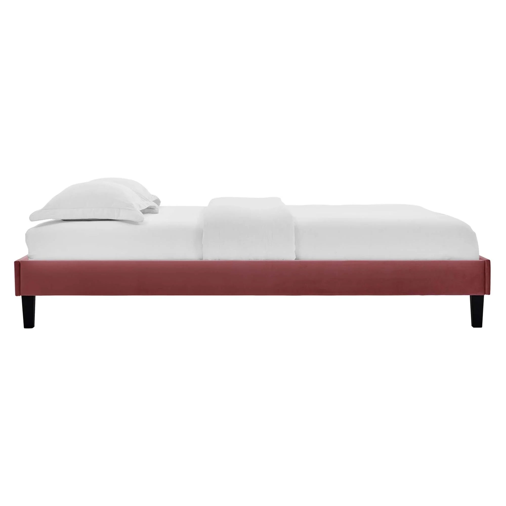 Reign Performance Velvet Platform Bed Frame