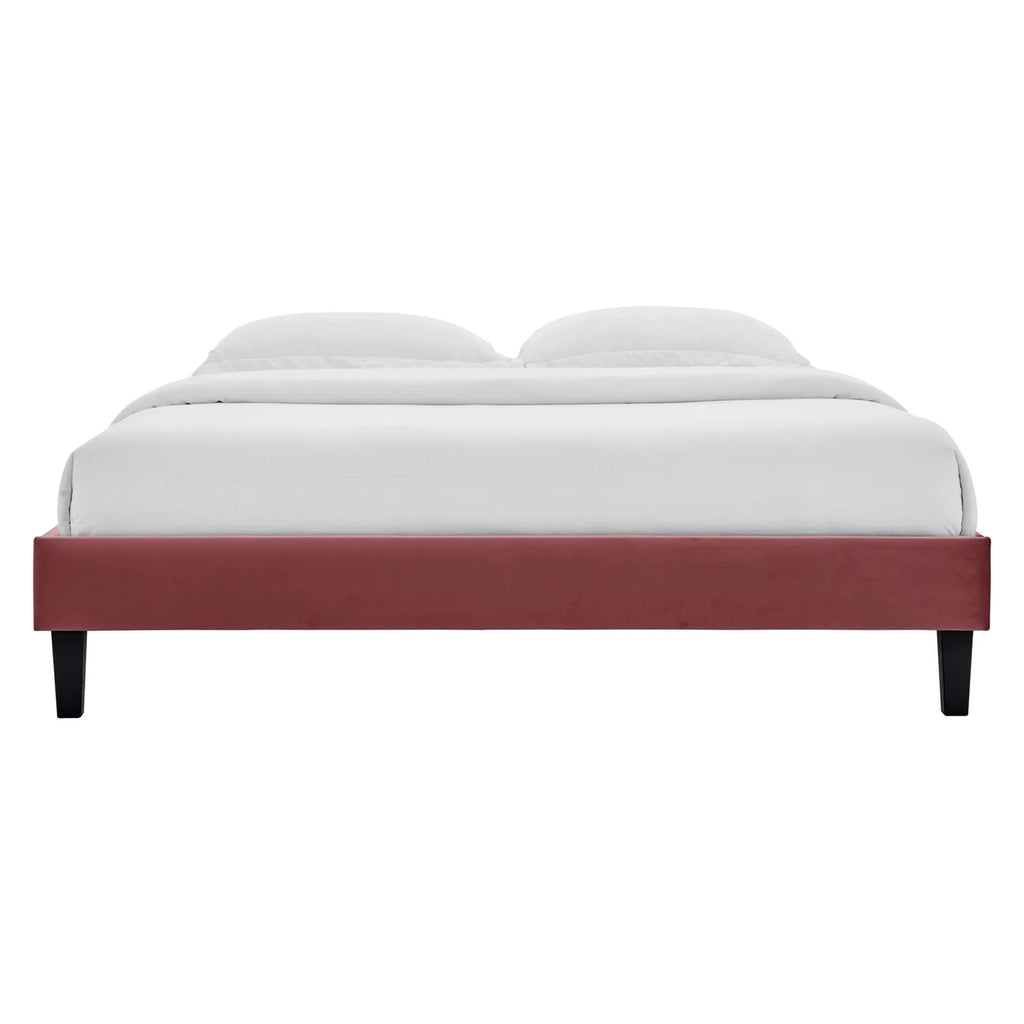 Reign Performance Velvet Platform Bed Frame