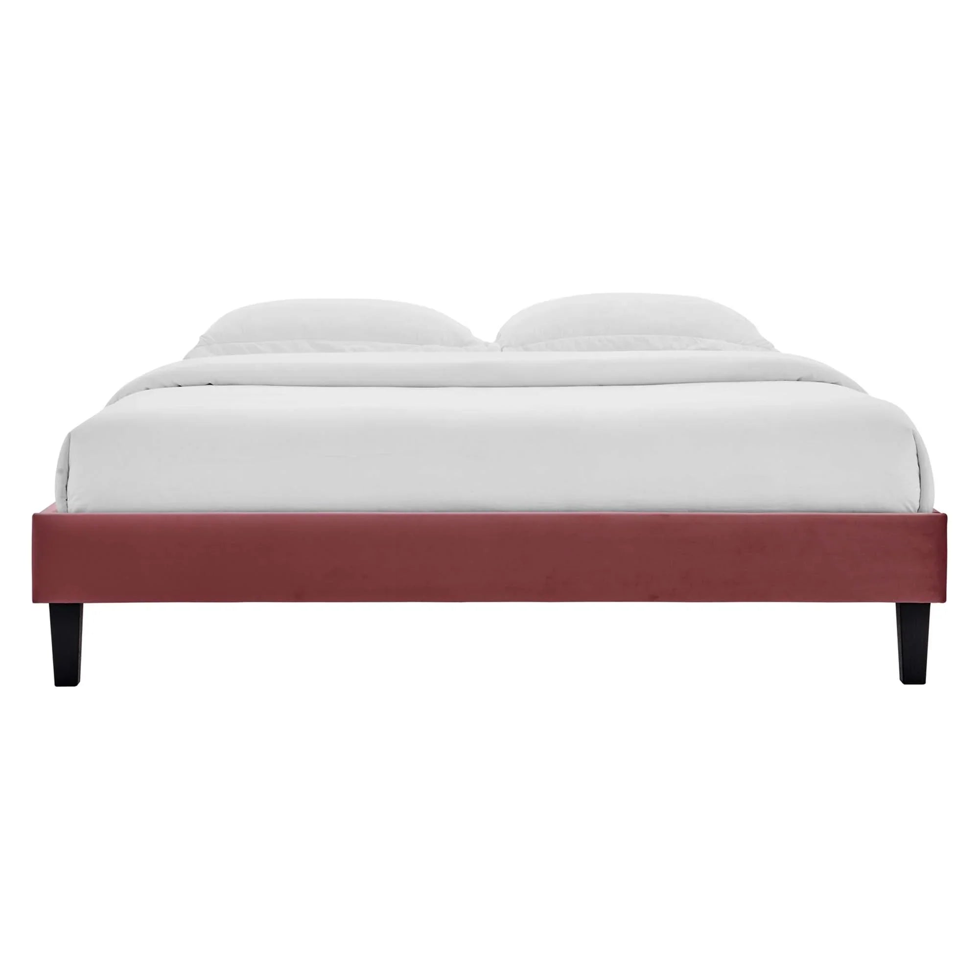 Reign Performance Velvet Platform Bed Frame