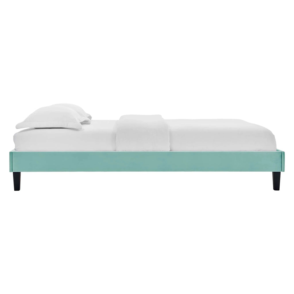 Reign Performance Velvet Platform Bed Frame