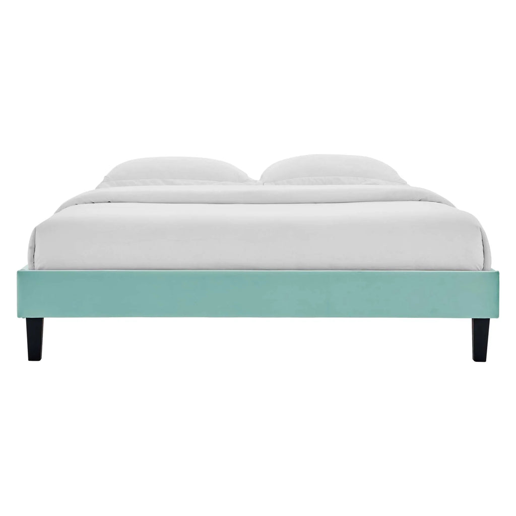 Reign Performance Velvet Platform Bed Frame
