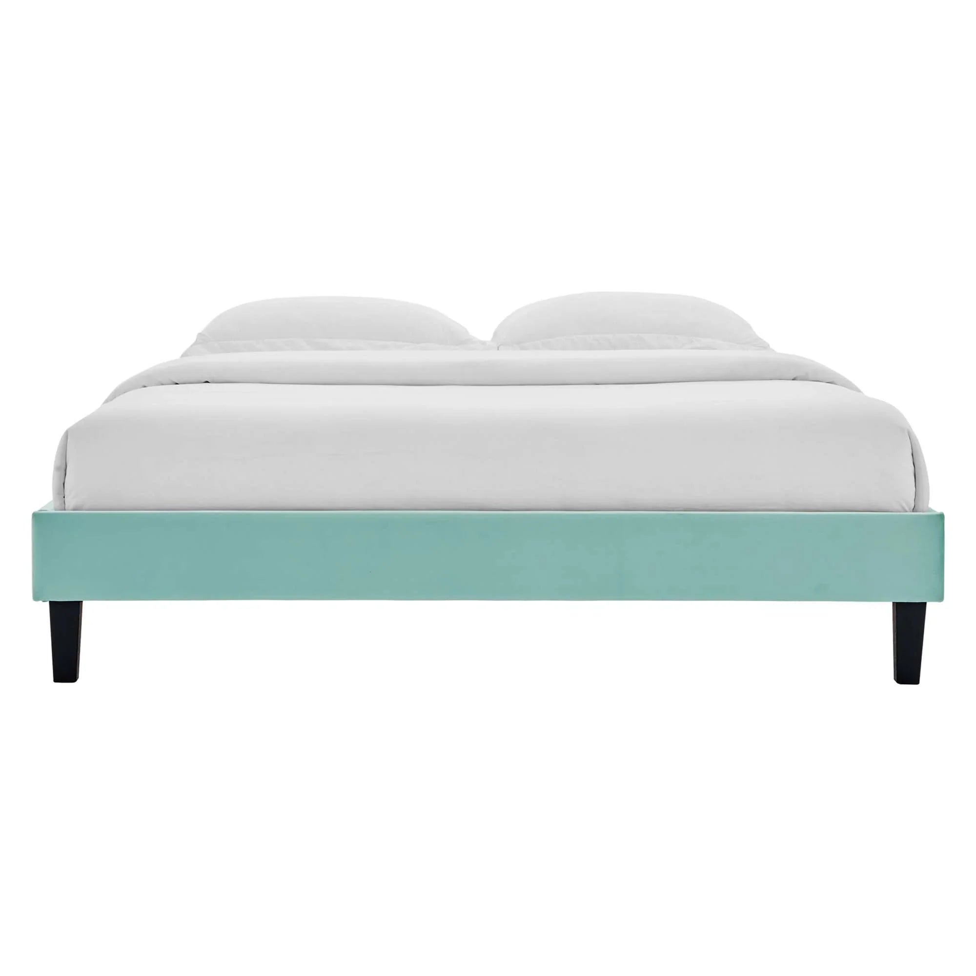 Reign Performance Velvet Platform Bed Frame