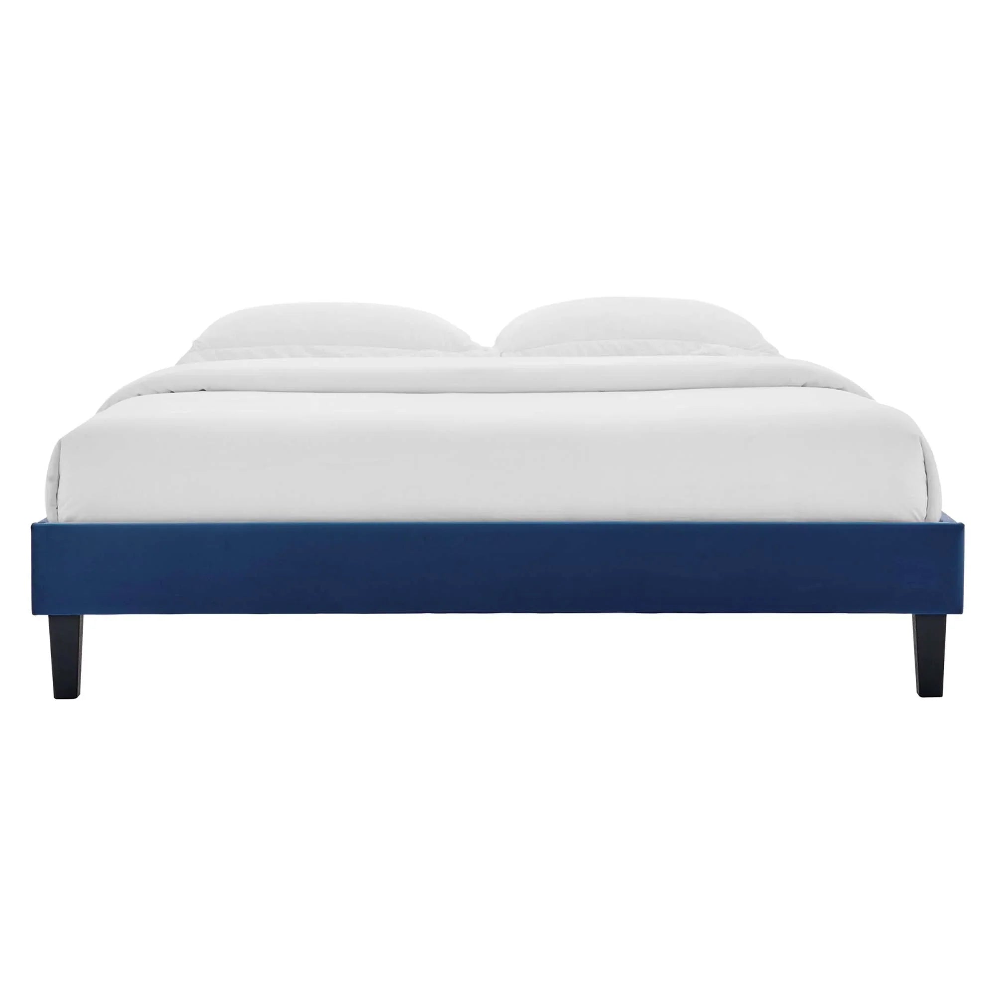 Reign Performance Velvet Platform Bed Frame