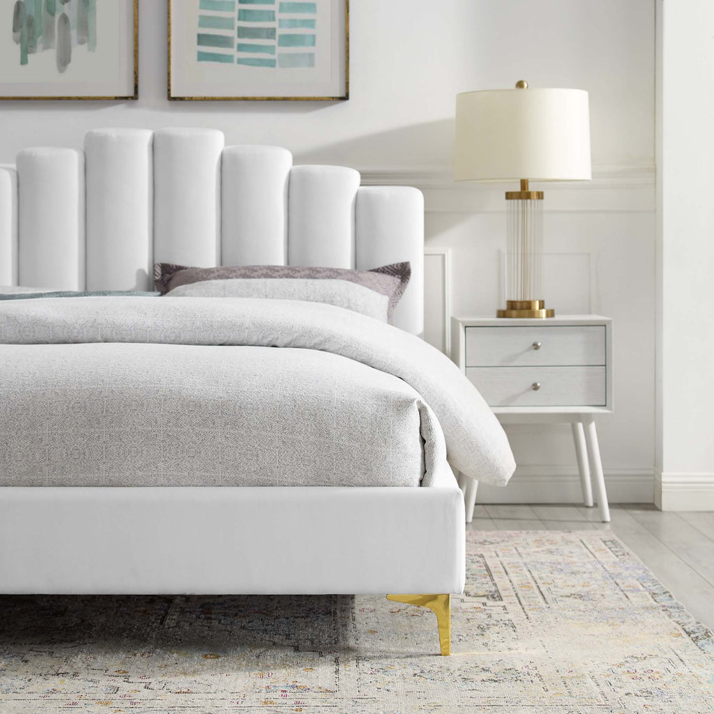 Olivia Performance Velvet Platform Bed