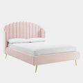 Lana Performance Velvet Wingback Platform Bed