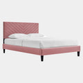 Roxanne Performance Velvet Platform Bed With Black Wood Legs