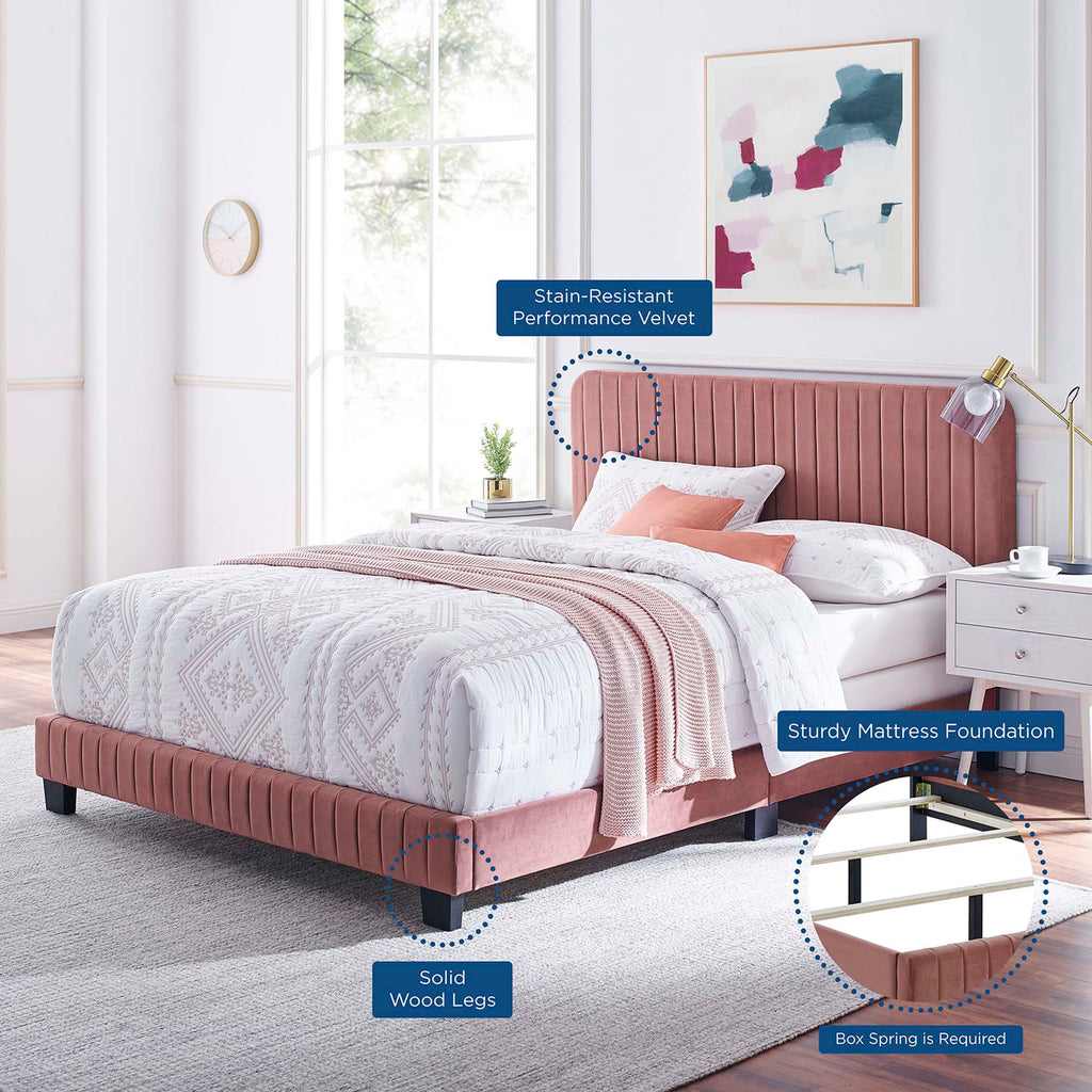 Celine Channel Tufted Performance Velvet Bed