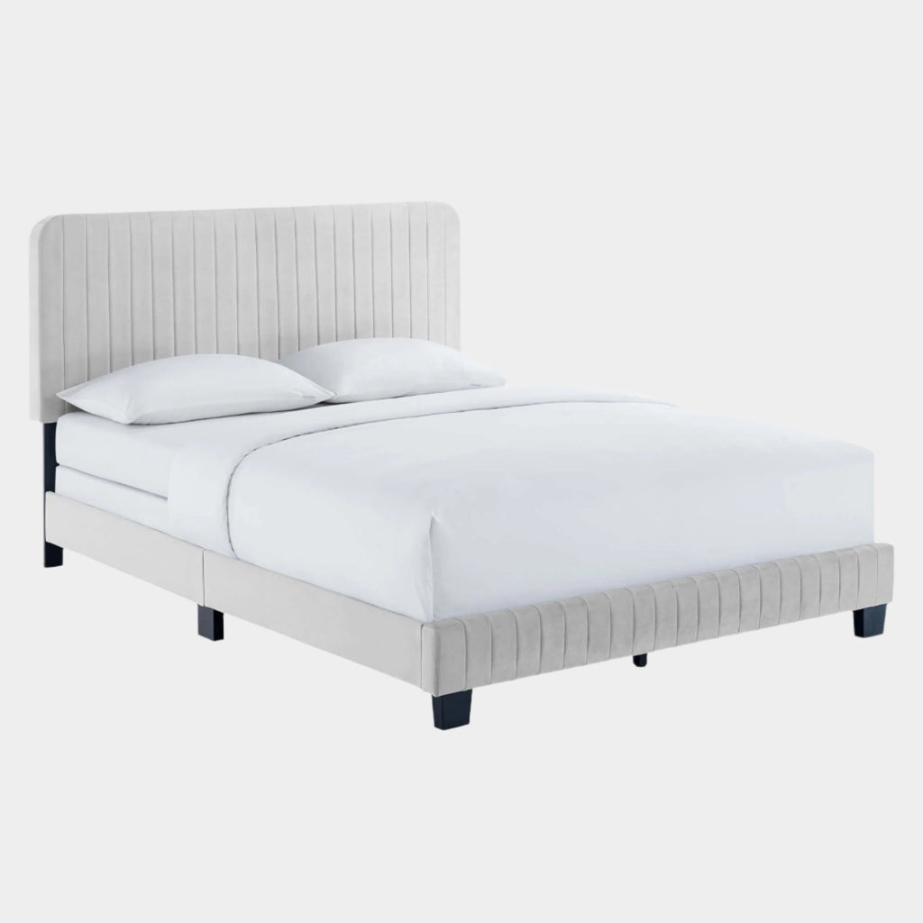 Celine Channel Tufted Performance Velvet Bed