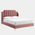 Daniella Performance Velvet Queen Platform Bed