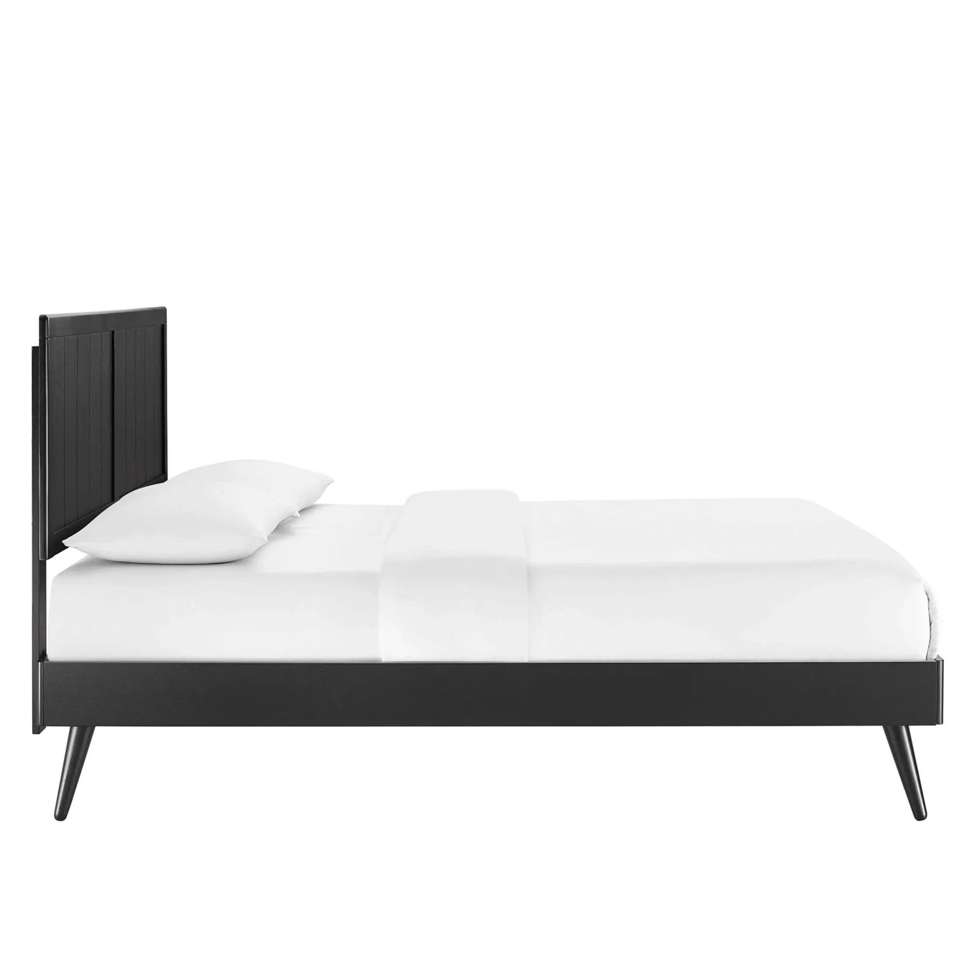 Alana Wood Platform Bed With Splayed Legs