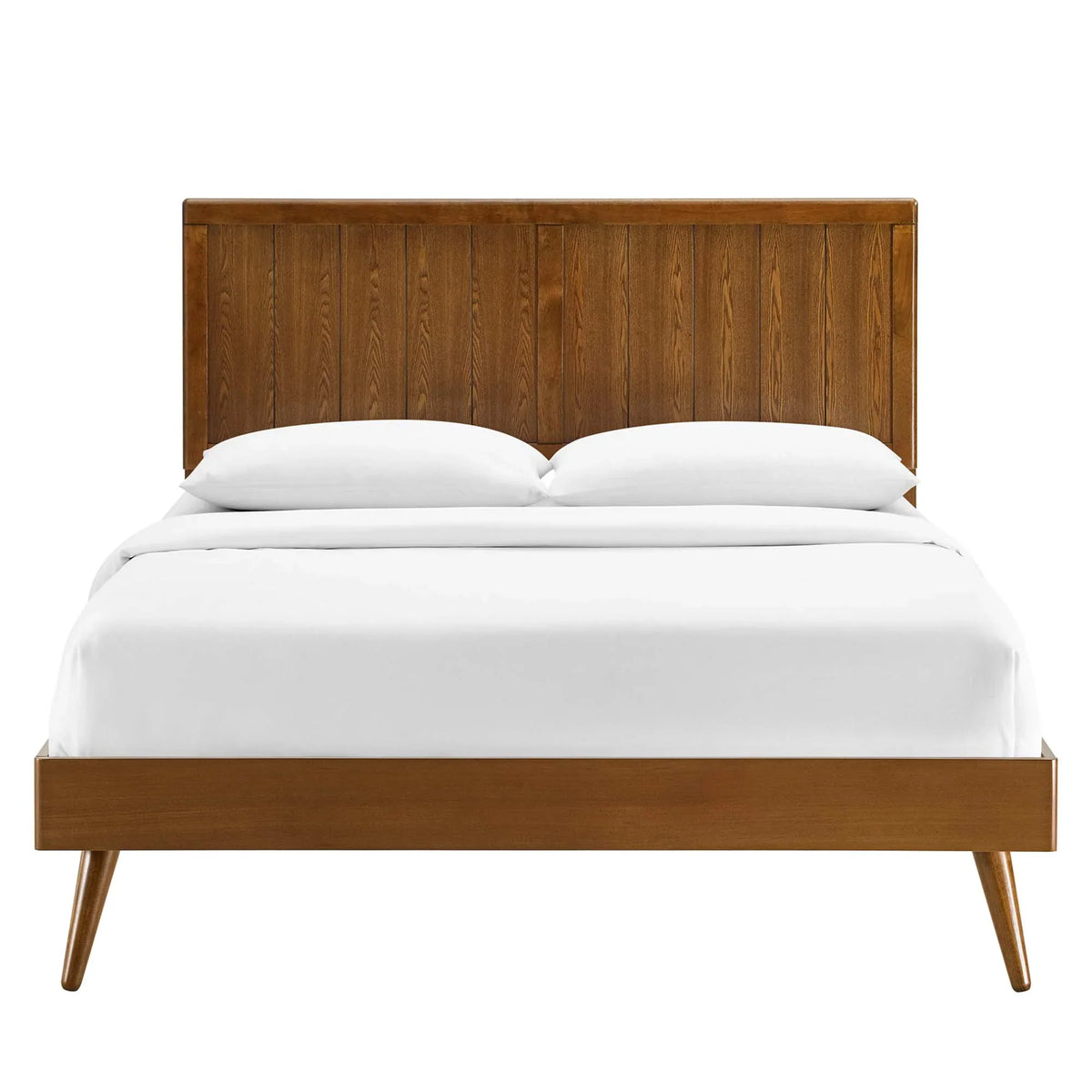 Alana Wood Platform Bed With Splayed Legs