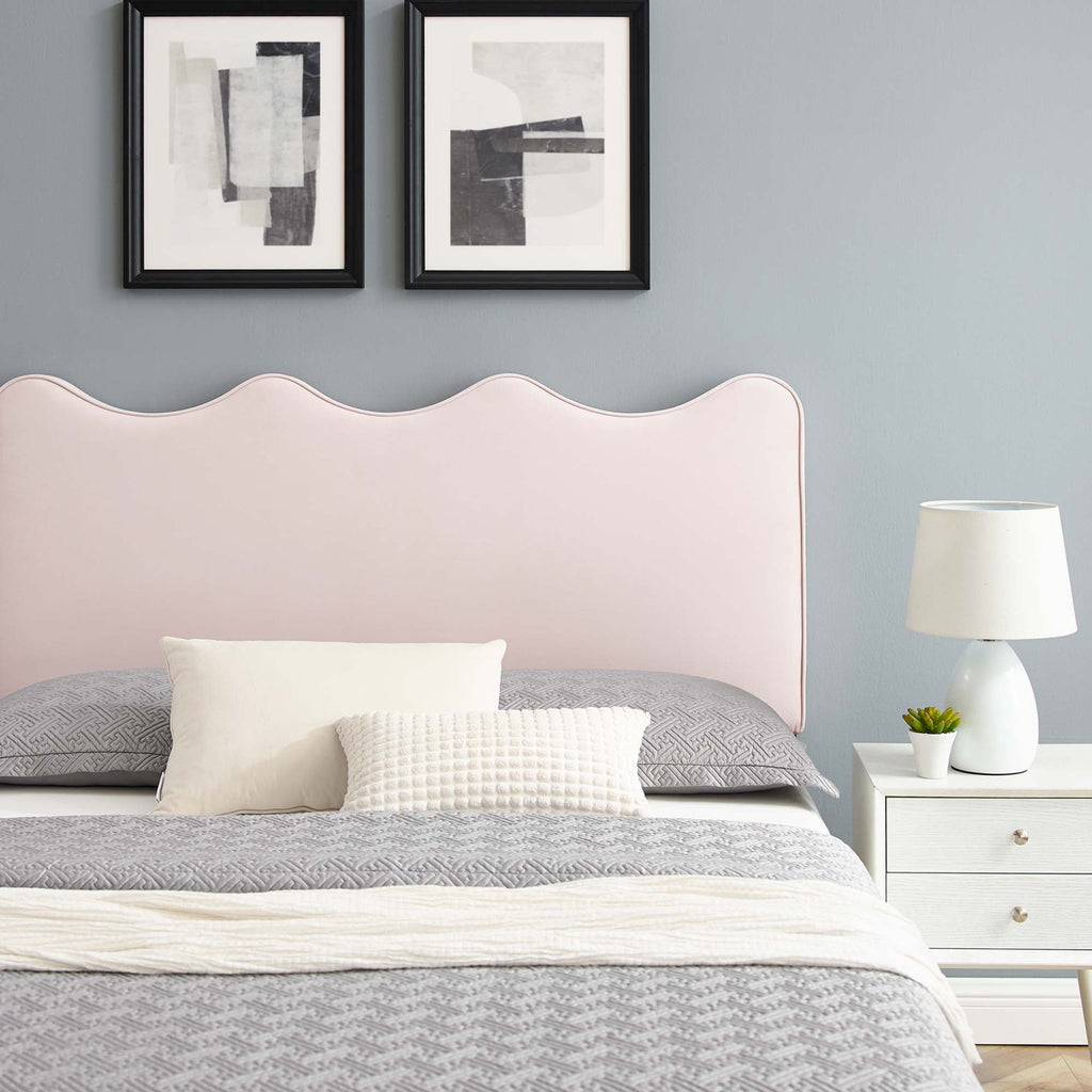 Current Performance Velvet Platform Bed With Black Wood Legs