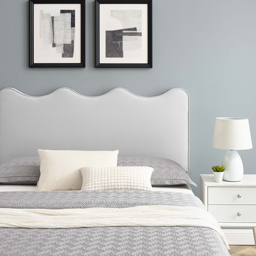 Current Performance Velvet Platform Bed With Black Wood Legs