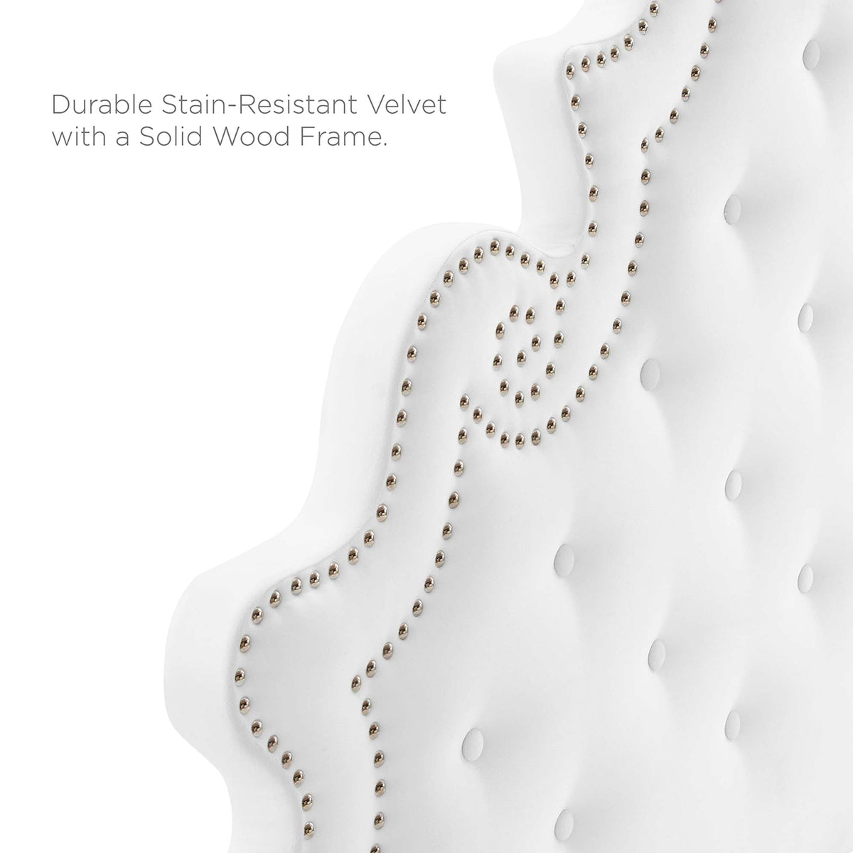 Gwyneth Tufted Performance Velvet Platform Bed With Gold Metal Legs