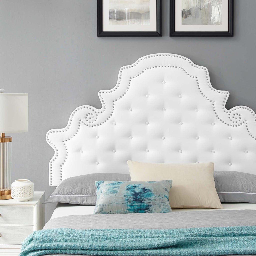 Gwyneth Tufted Performance Velvet Platform Bed With Black Wood Legs