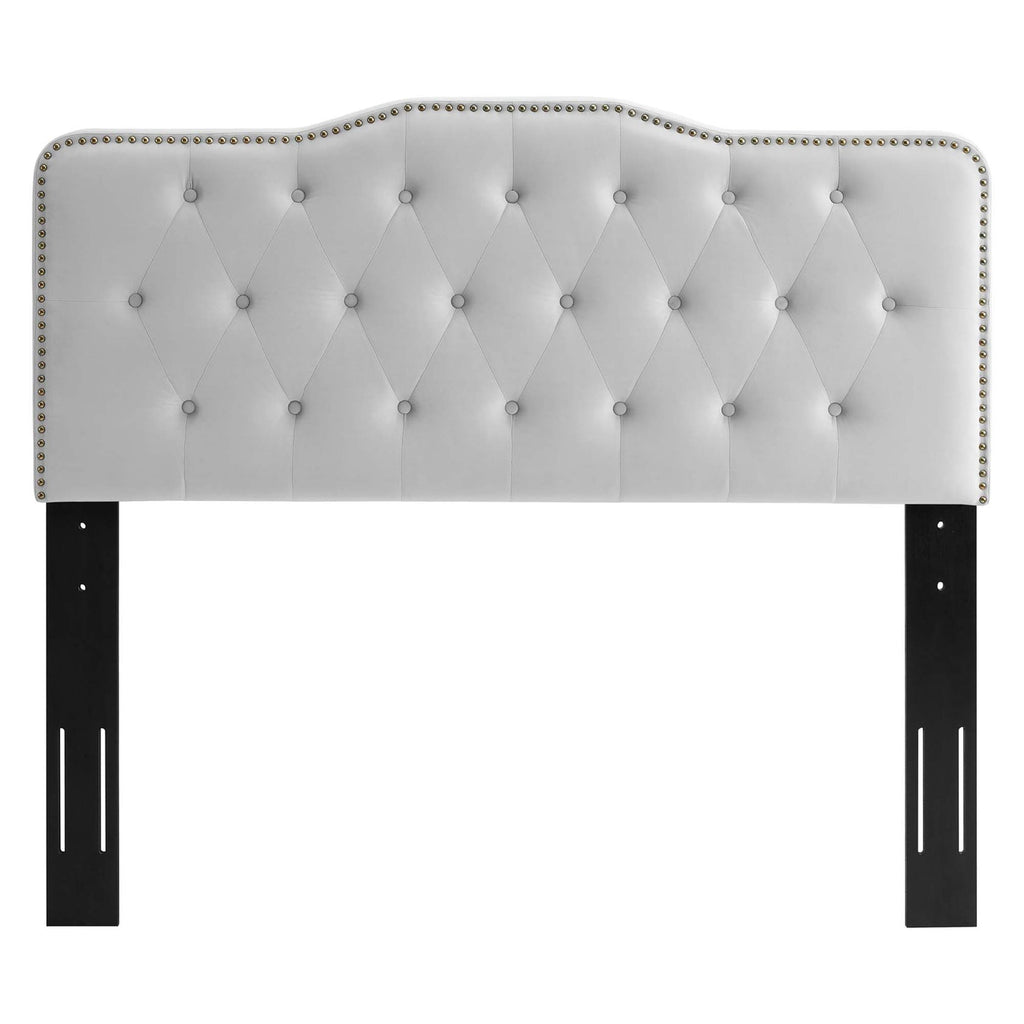 Amber Performance Velvet Platform Bed With Black Wood Legs