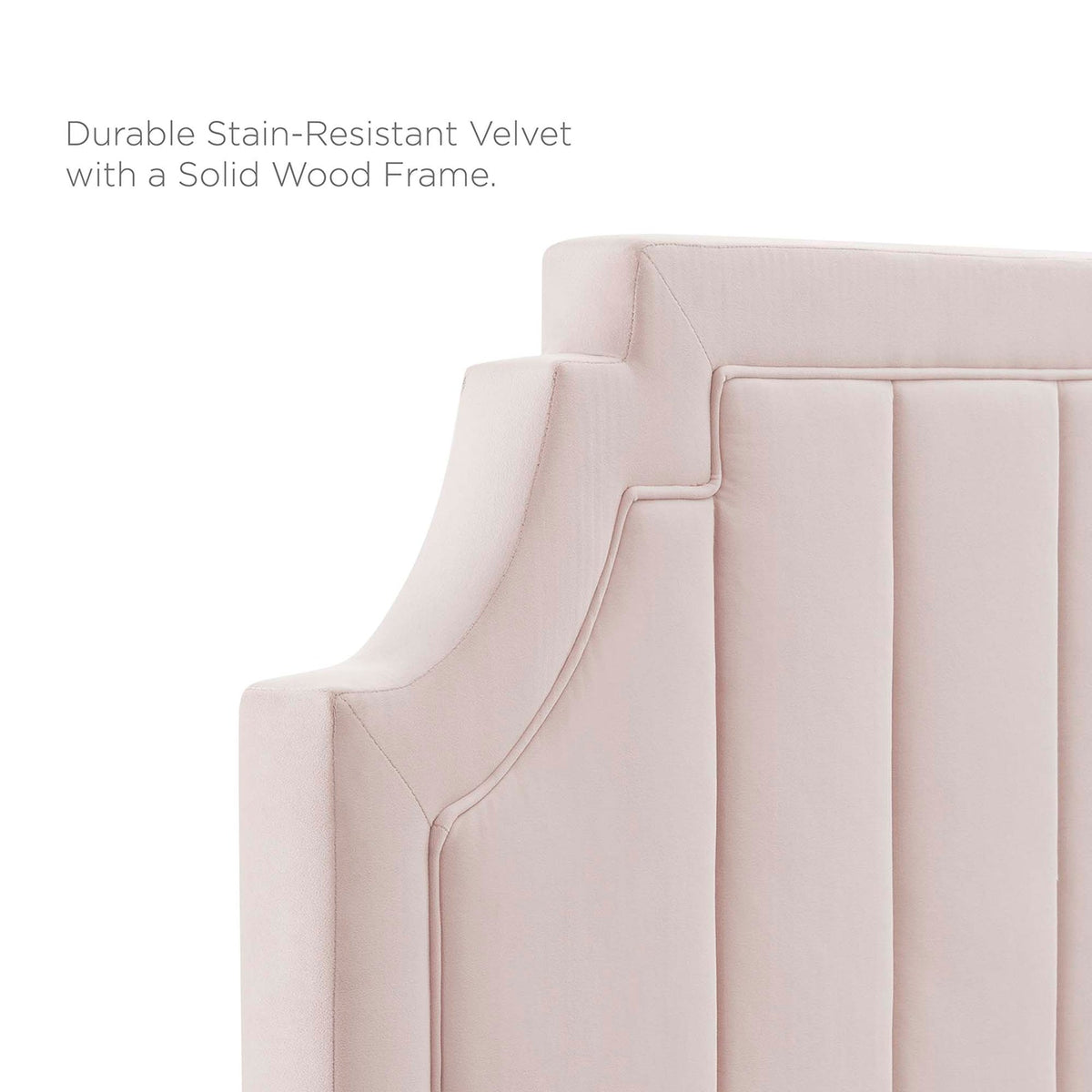Sienna Performance Velvet Platform Bed With Gold Metal Legs