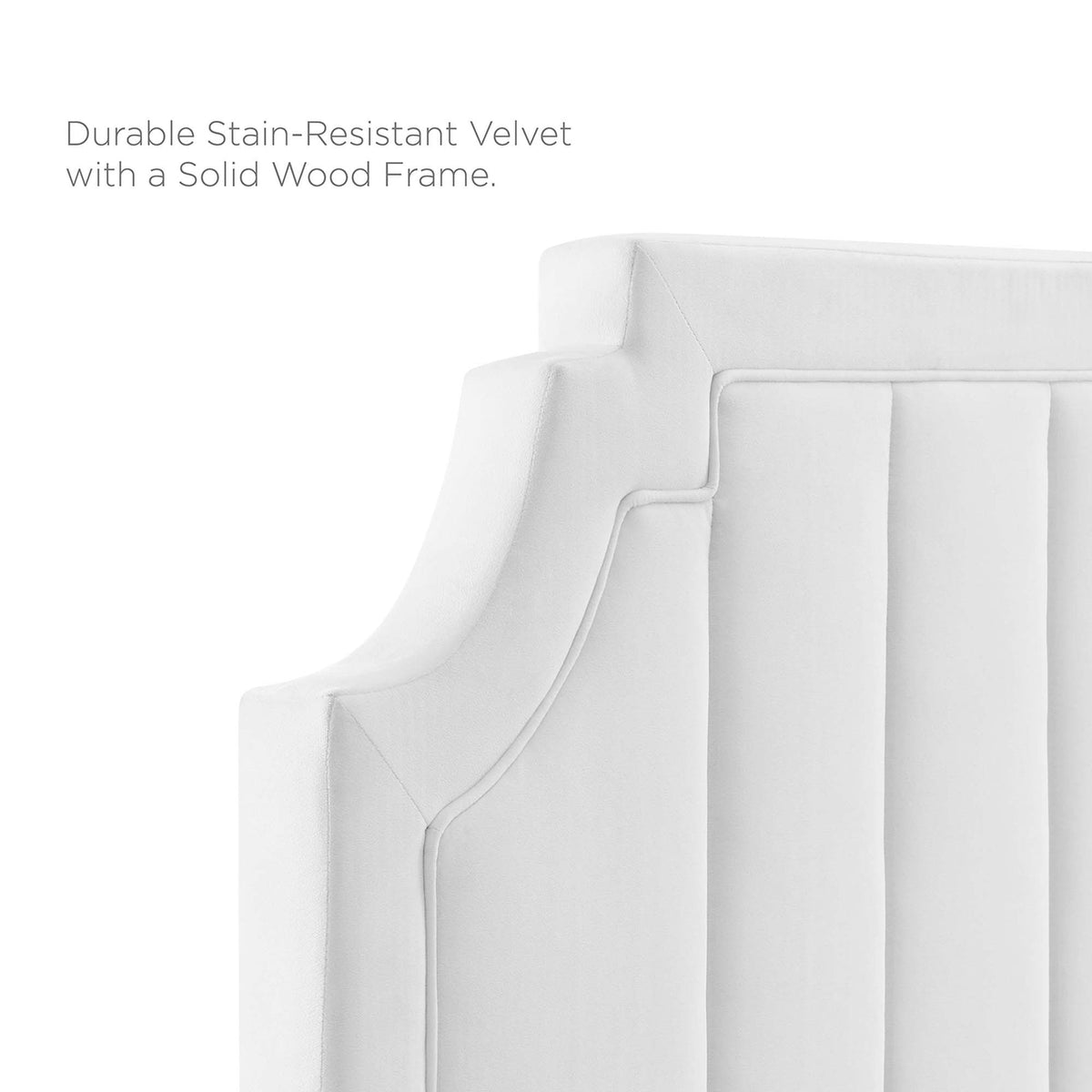 Sienna Performance Velvet Platform Bed With Wood and Gold Legs