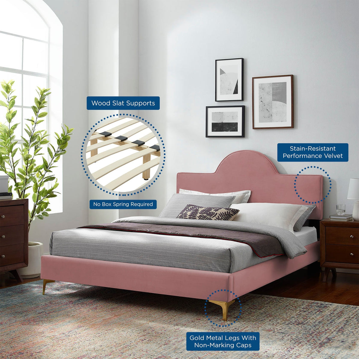 Sunny Performance Velvet Bed