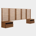 Render Wall Mount Queen Headboard and Modern Nightstands