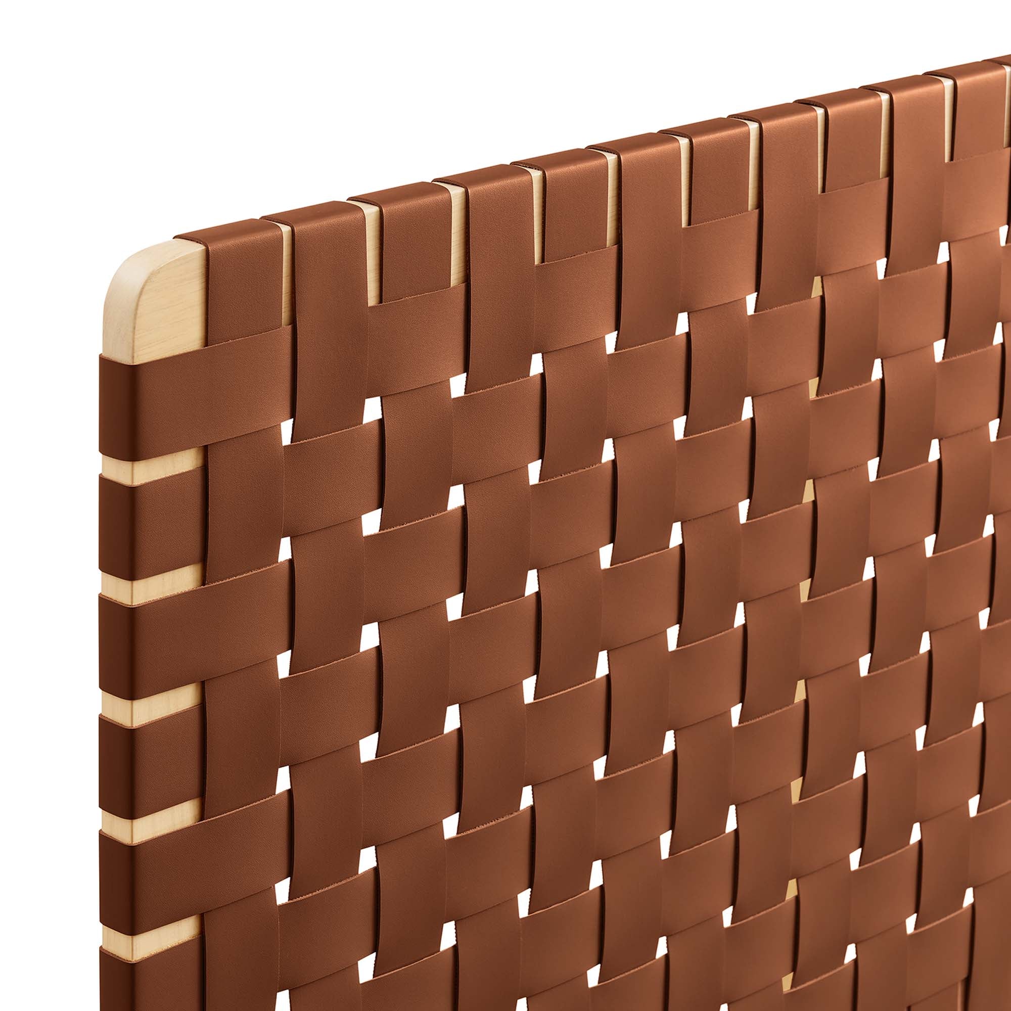 Sparta Weave Wall-Mount Vegan Leather Headboard