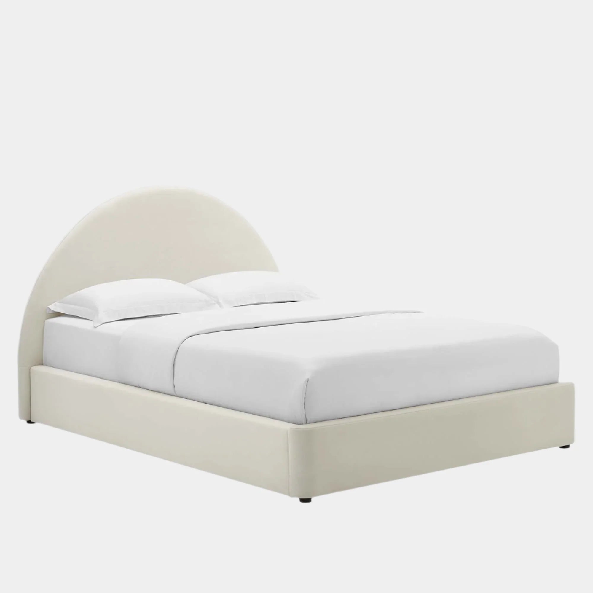 Resort Performance Velvet Arched Round Platform Bed