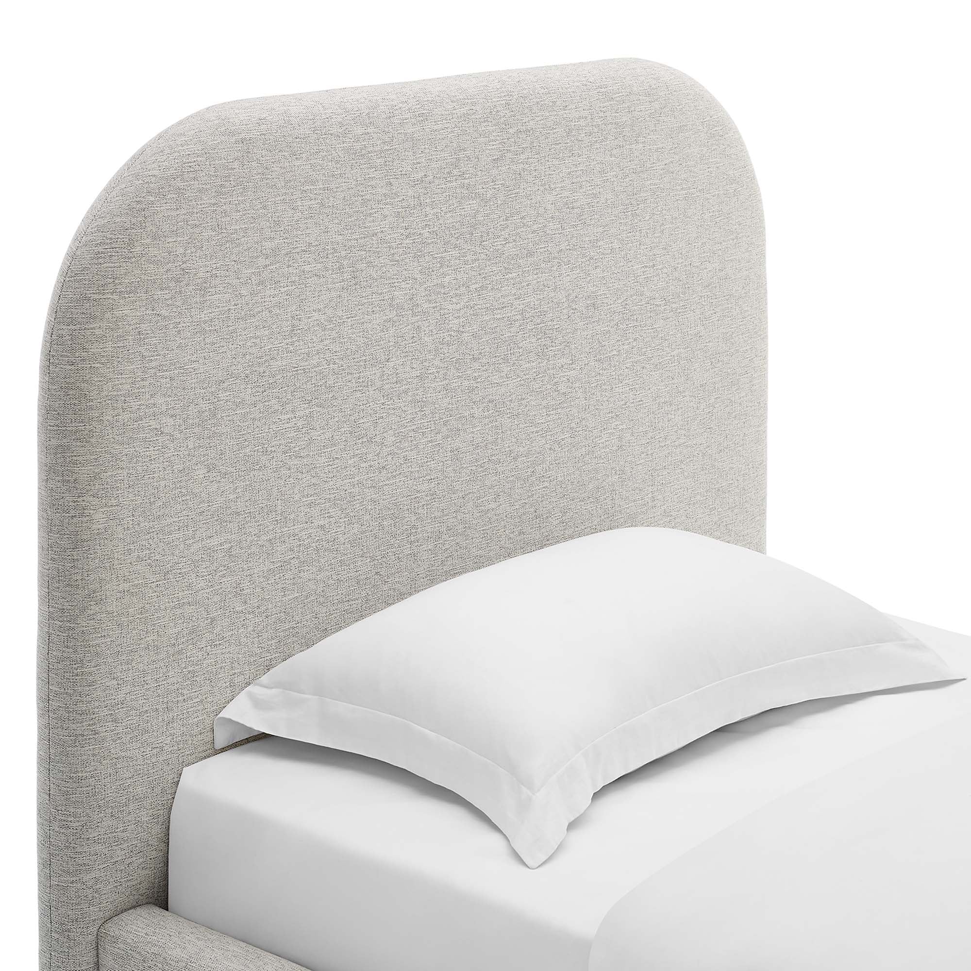 Keynote Upholstered Fabric Curved Platform Bed