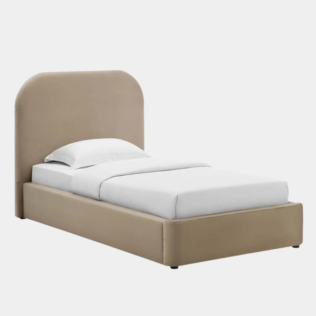 Keynote Performance Velvet Curved Platform Bed