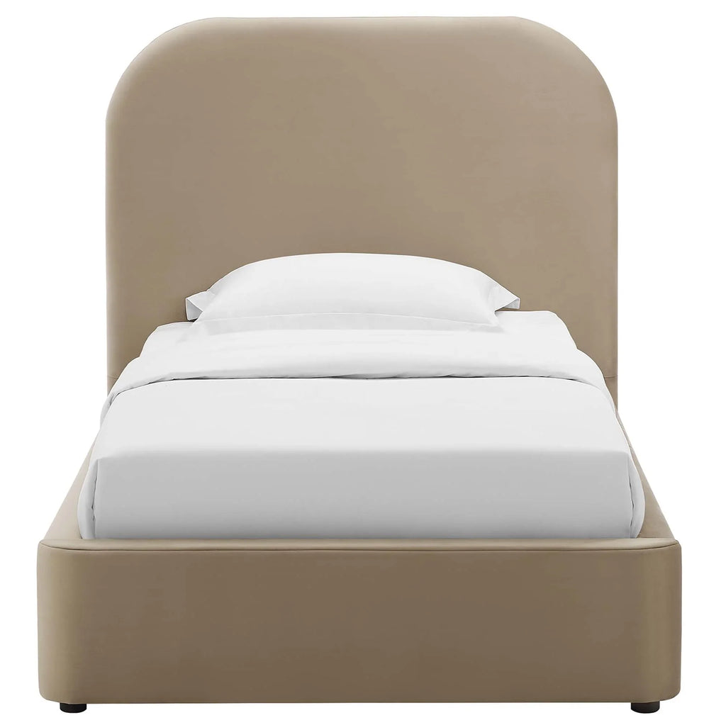 Keynote Performance Velvet Curved Platform Bed
