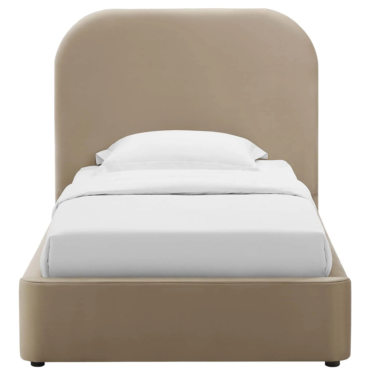 Keynote Performance Velvet Curved Platform Bed