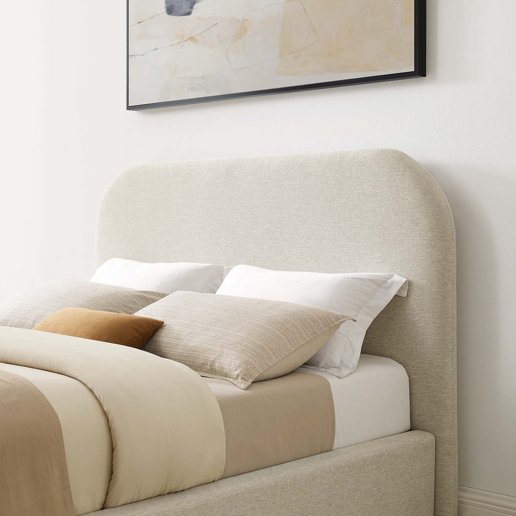 Keynote Upholstered Fabric Curved Platform Bed