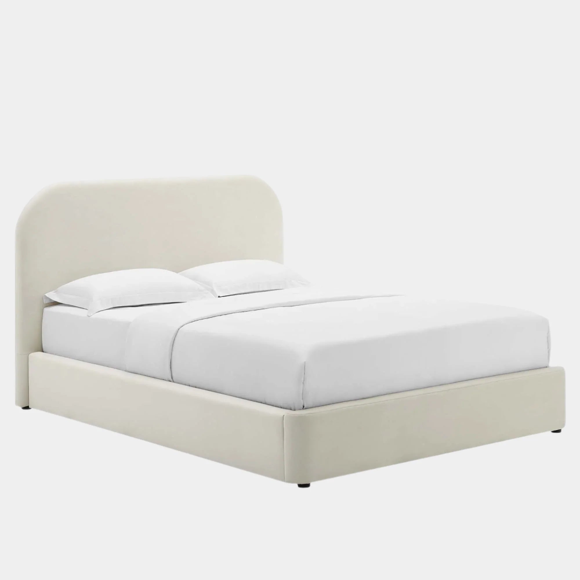 Keynote Performance Velvet Curved Platform Bed
