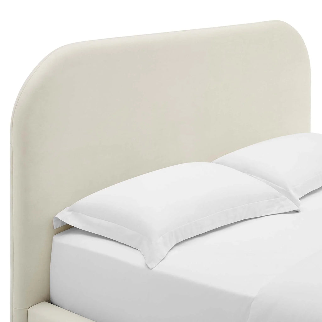 Keynote Performance Velvet Curved Platform Bed
