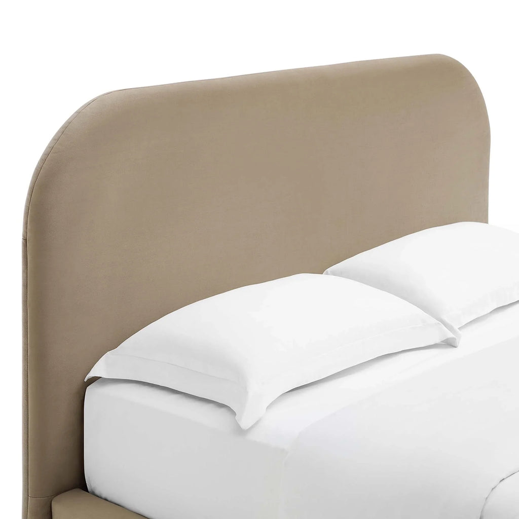 Keynote Performance Velvet Curved Platform Bed