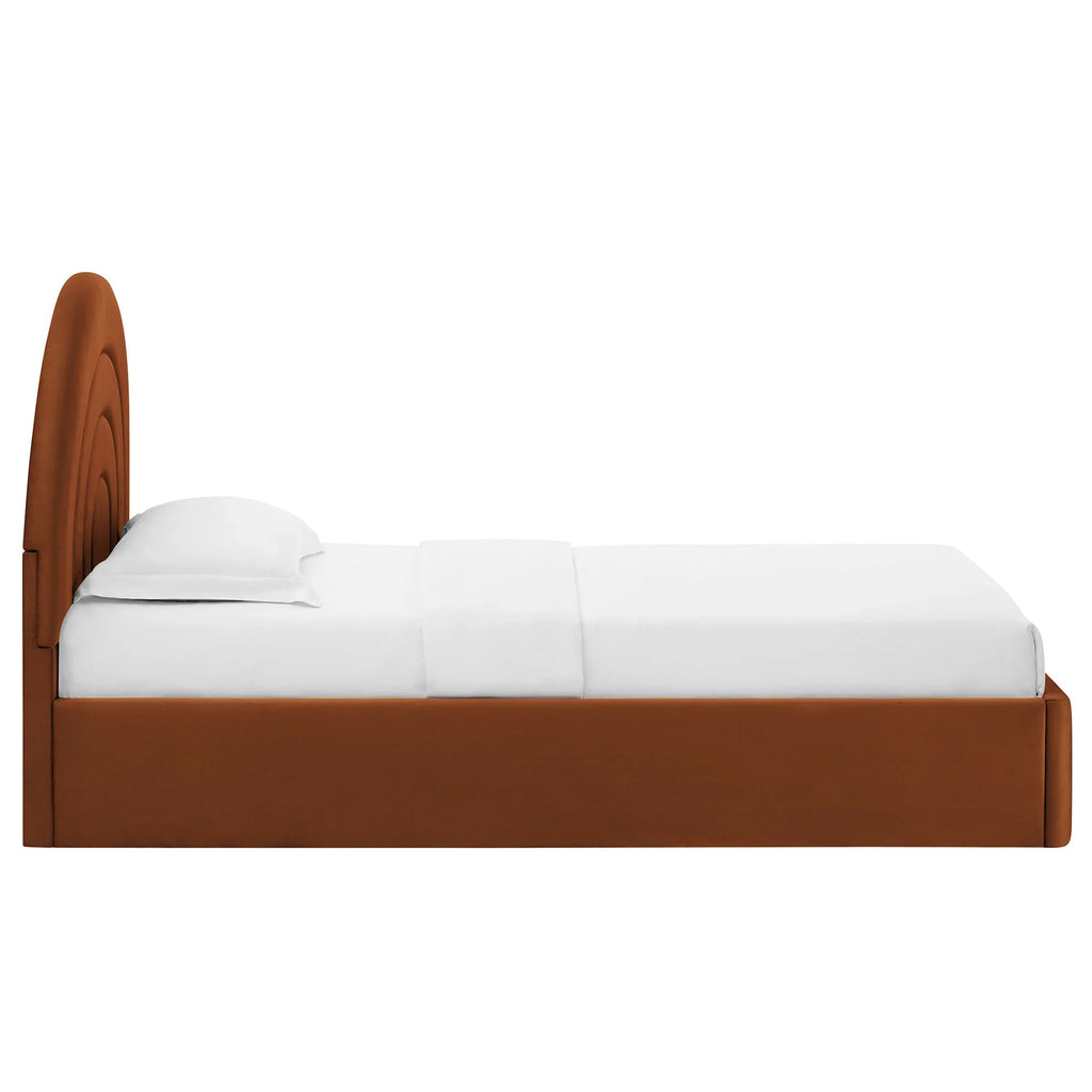 Solana Arched Performance Velvet Platform Bed
