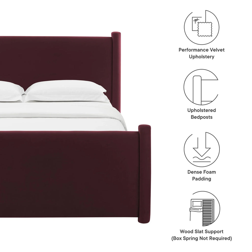 Rael Performance Velvet Platform Bed