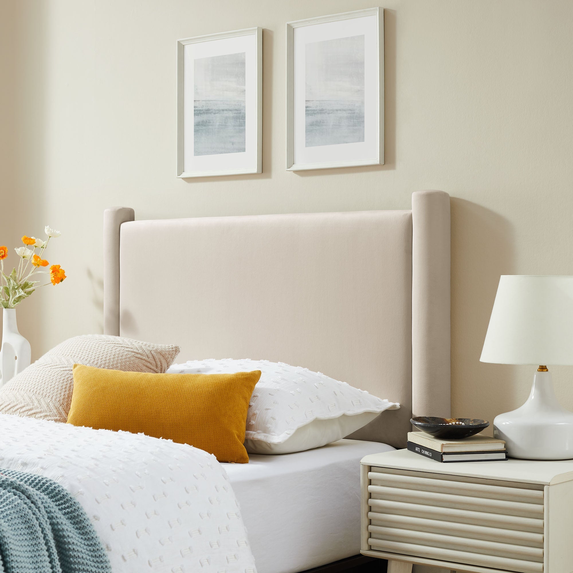 Rael Performance Velvet  Headboard