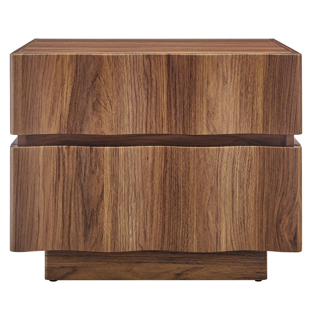 Isola 2 Drawer Nightstand in Light Oak Walnut